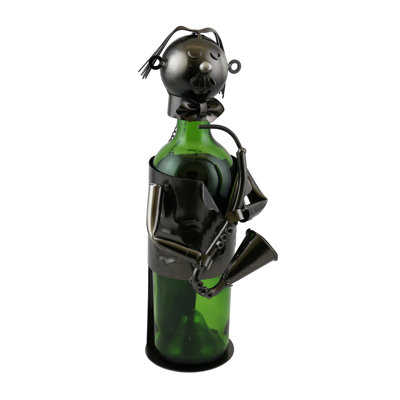 Saxophone Player 1 Bottle Tabletop Wine Bottle Rack by Wine Bodies