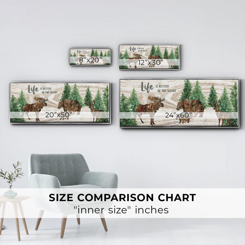 Better in the Woods - Toile avec cadre, H 24 po x l 60 po