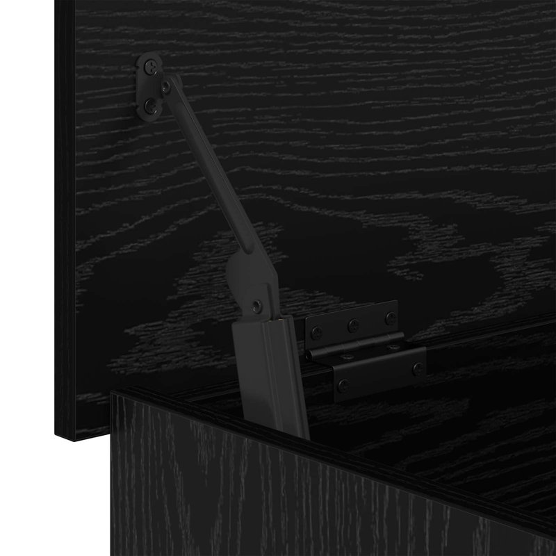 Engineered Wood Rectangle Accent Chest, Black Oak