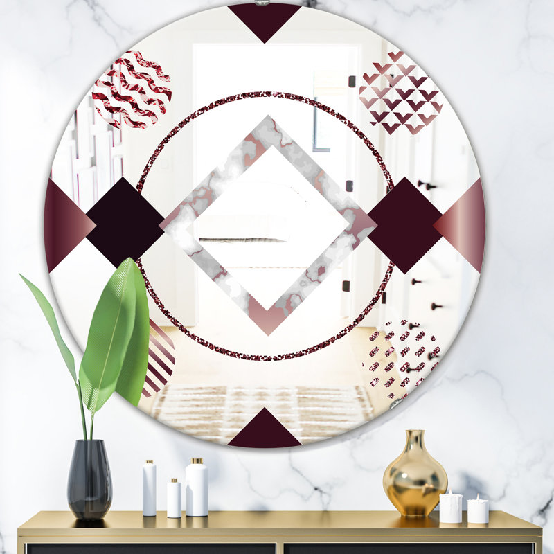 Miroir mural Mid-Century Extravagant Waves, H 23,6 po x l 23,6 po
