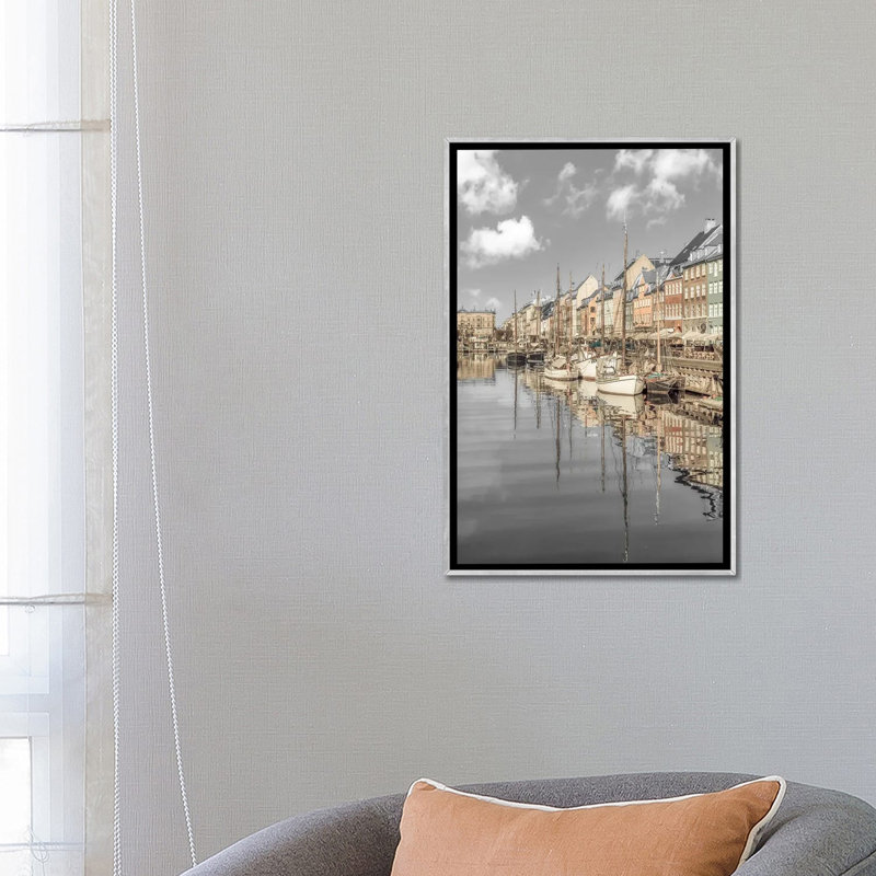 Copenhagen Vintage Impression - Wall Art Print, 26" H x 18" W, Framed Print without Mat, Silver