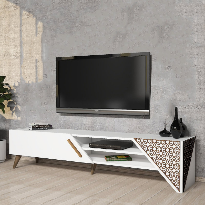Keikei Unfinished TV Stand, White