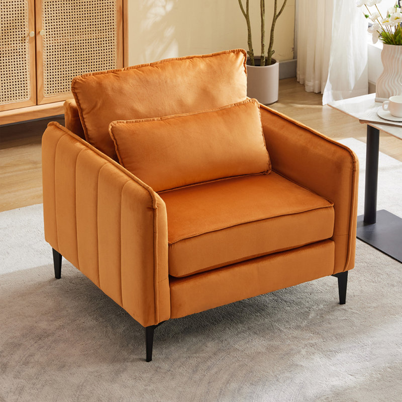 Single Accent Chairs Armchair, Orange