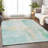 Machine Washable Indoor/Outdoor Xhevrie Teal Rug-1996316605