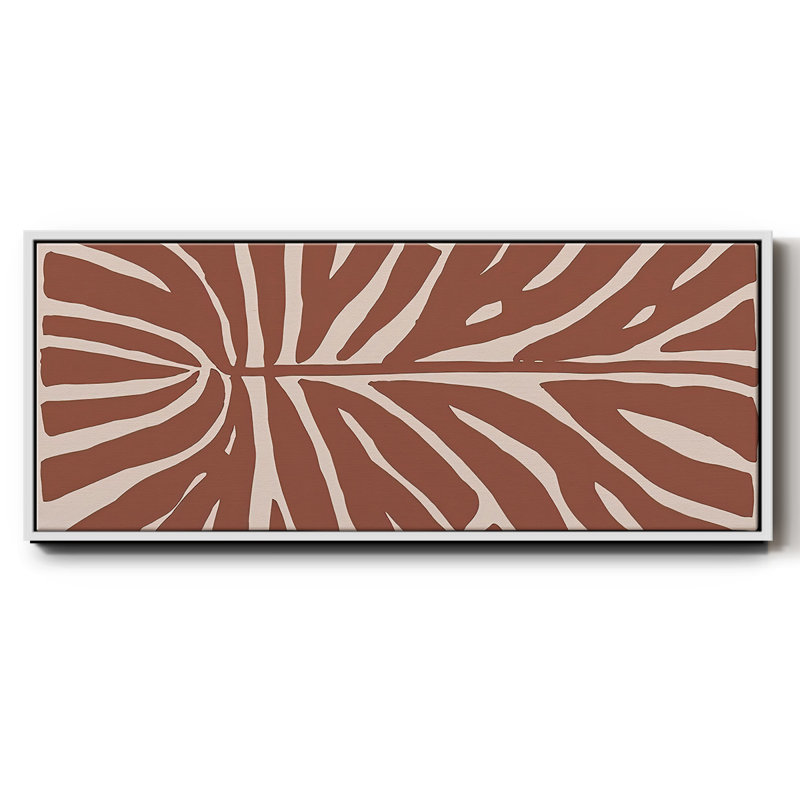 Terra Cotta Block Palms III- Framed Canvas, 24" H x 60" W