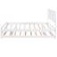 Lit double avec lit gigogne ajustable en bois de pin massif blanc et pour une plateforme-231237972