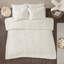 Ensemble d'édredon 2 pièces en chenille de coton blanc cassé