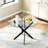 36" Round Glass Dining Table, Modern Kitchen Table With Matte Black Stainless Steel Cross-brace Legs, 0.39" Thick Tempered Glass Top For Small Spaces-74746160