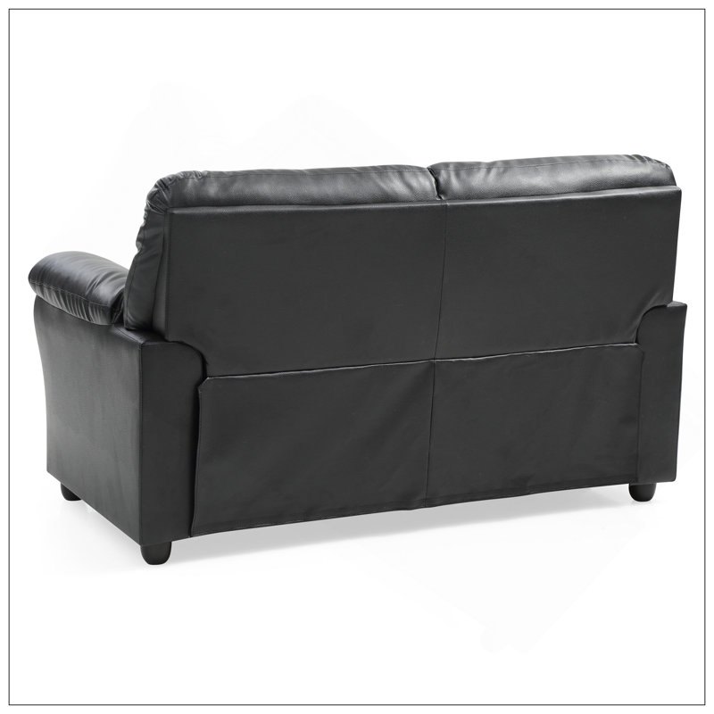 Chic Black Padded Love Seat For Modern Living