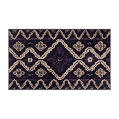 Machine Washable Purple Area Rug