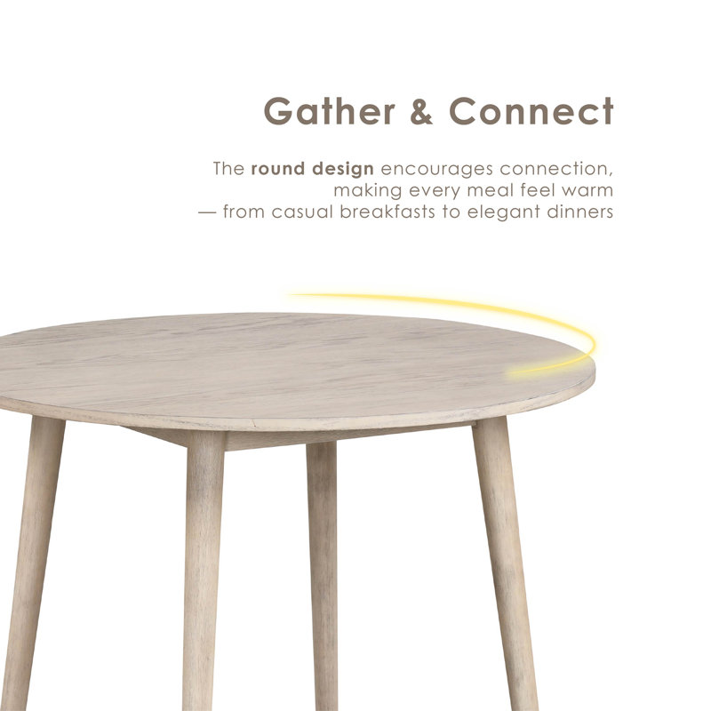 Angela Round Dining Table, Natural Wood