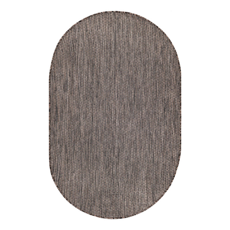 Abderus Light Brown Indoor Area Rug, Oval 3'1" x 5'3"
