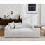 Ensemble 2 pièces gris - Canapé 3 places avec assise rembourrée épaisse et table d'appoint en tissu bouclé pour la maison, canapés gris