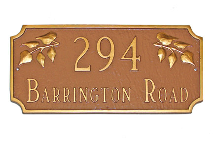 Plaque d’adresse sur 2 lignes, Vert/argenté Hunter, Parois, Oui