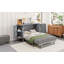 Lit escamotable double avec rangement dissimulé et motif tissé moderne, gris-258397020-258397021