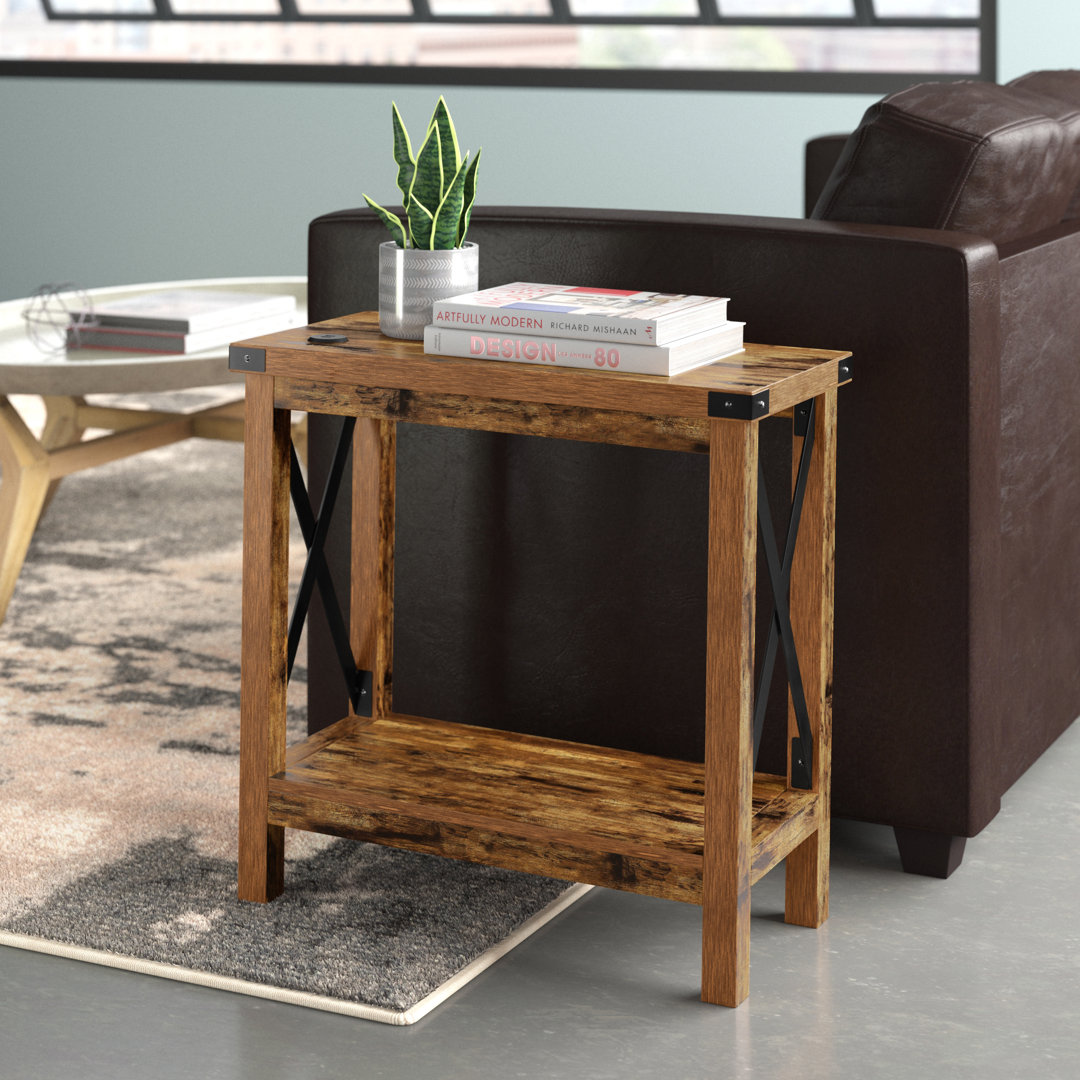 Griffen End Table with Storage and Built-In Outlets Trent Austin Design® 