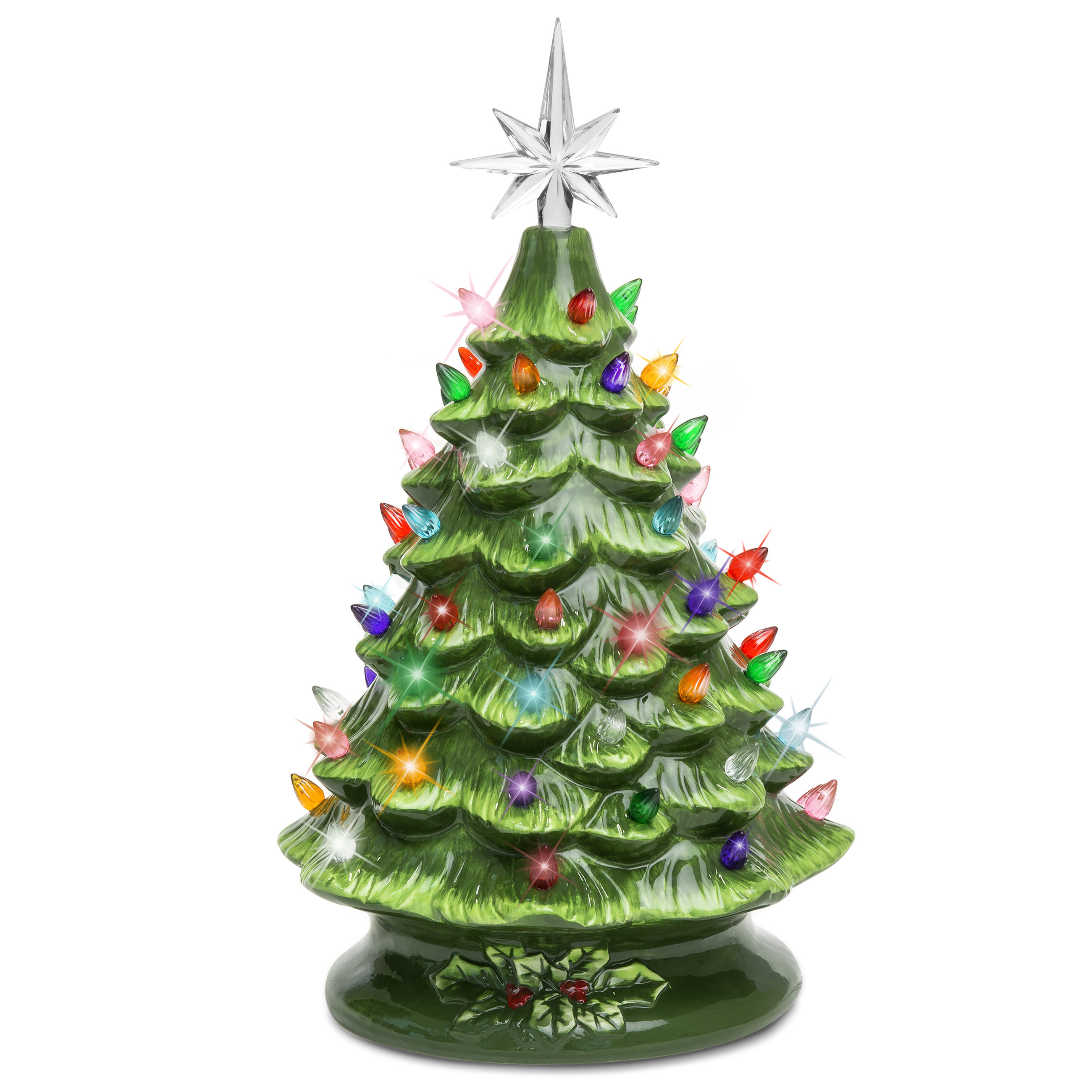 The Holiday Aisle® 15In Pre-Lit Hand-Painted Ceramic Tabletop Christmas Tree W/ 64 Lights & Reviews | Wayfair