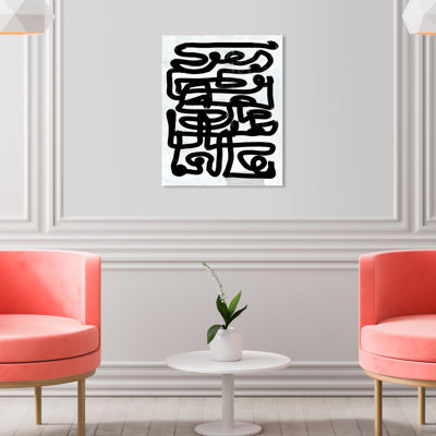Modern Brush Stroke Lines and Swirls Contemporary Framed Canvas Graphic Art for Living Room -  Oliver Gal, 42667_16x20_CANV_XHD_VARN