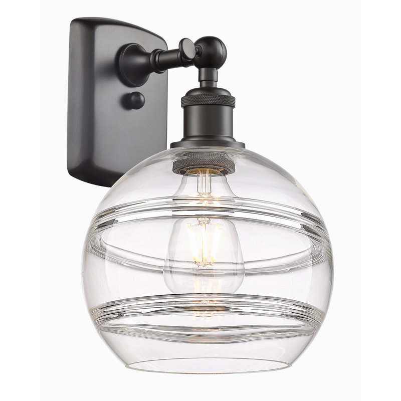 Applique murale 1 lumière Ballston Bienes, Bronze huilé, Transparent, H 10,88 po x l 8 po x P 8,13 po