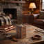 Porte-bougie pilier en résine avec finition en faux bois et design de marque Southwestern