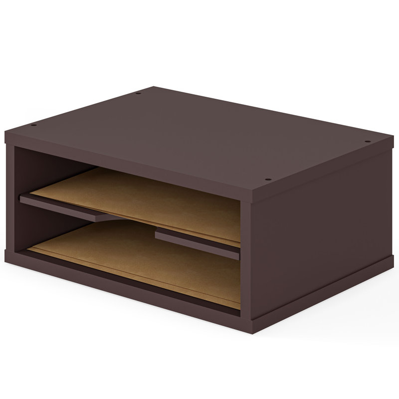 Logan Stackable 2-Tier Paper Organizer and Monitor Stand, Espresso