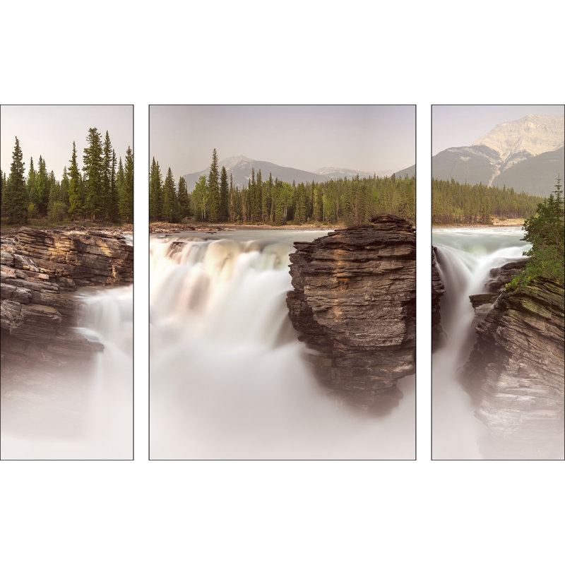 Waterfall - 3 Piece No Frame Print on Glass