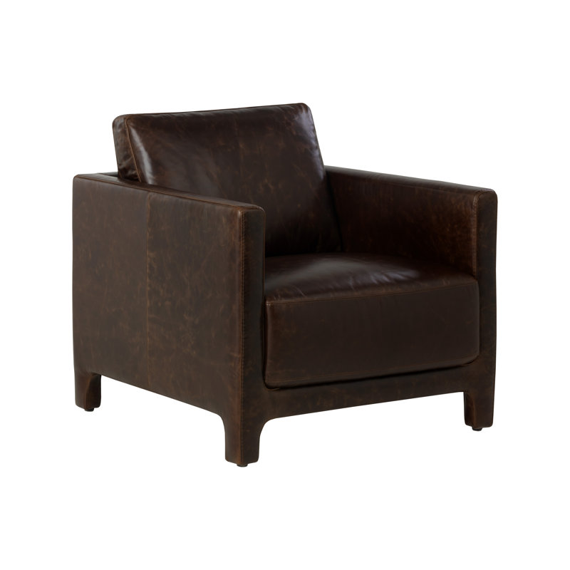 Fauteuil rembourré - brun