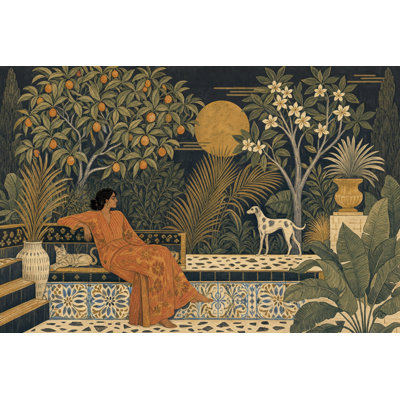 Papier peint jardin tropical foncé