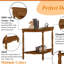 42'' Retro Circular Curved Half-Moon Console Table With Cloud Design Top And Open Shelf Solid Wood Frame And Legs
