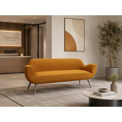Birdy Triple Sofa With Fabric Upholstery And Painted Metal Legs, Elegant Modern Seating For Living Rooms