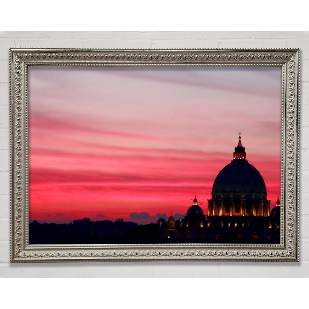 Gerahmtes Leinwandbild St Peters Basilica Pink