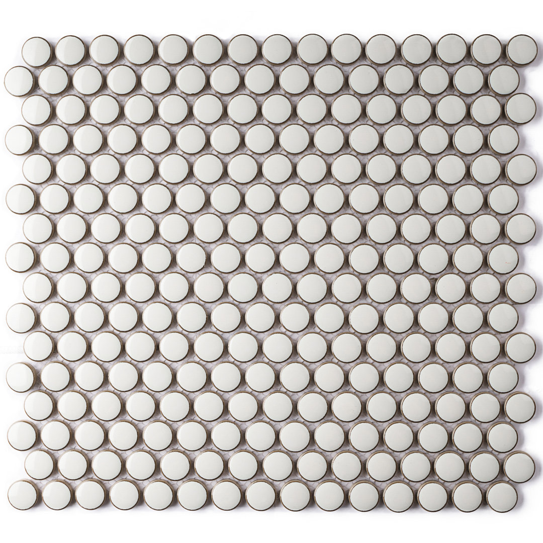 Metro Round 0.8" x 0.8" Porcelain Penny Round Mosaic Wall & Floor Tile Supreme Tile 