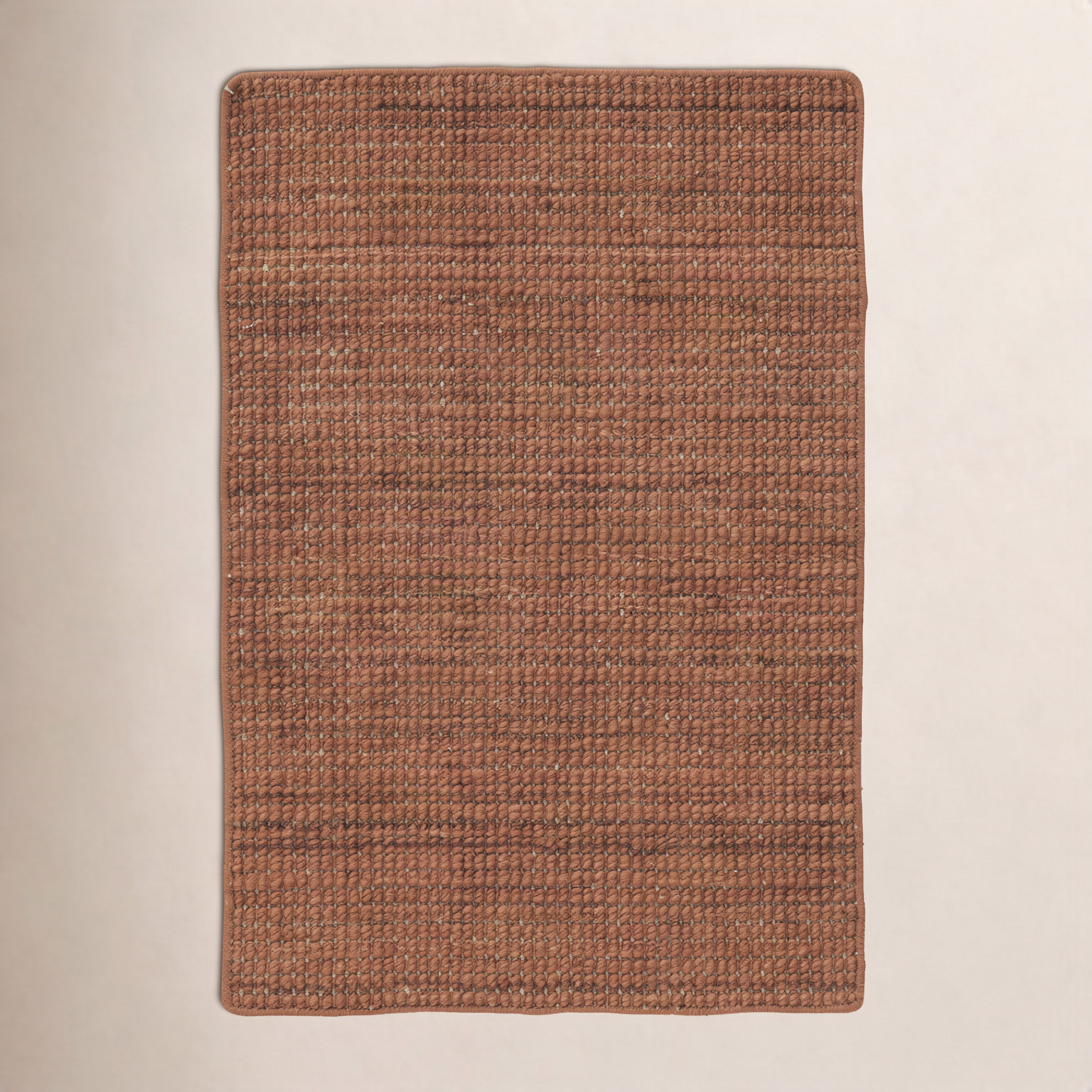 Hand-Loomed Wool Rug, Clay, Rectangle 5' x 8'