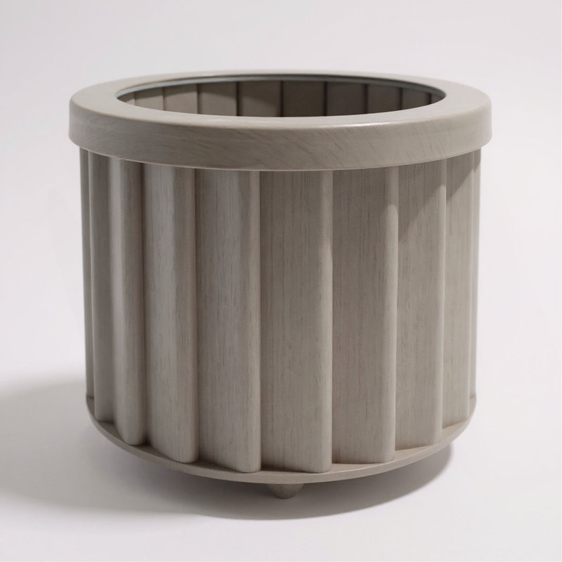 Round Strata Planter MD, Gray, 6.25" H x 8.38" W x 8.38" D