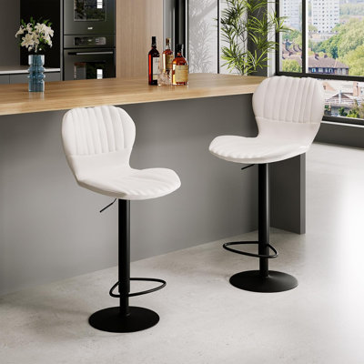 Bar Stools Set of 4, Adjustable Swivel Barstools Bar Stools Chair with Back for Dining Room, Kitchen Island