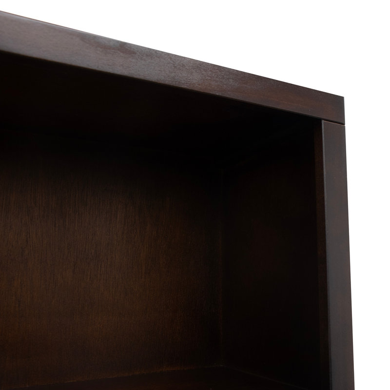 Radiance 60 Inch High Bookshelf, No Assembly Required, Rosewood Finish, (4 Shelves) 60" H x 30" W x 12" D, Walnut