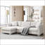 Canapés modulaires pour salon, appartement, bureau - Canapé 4 places en forme de L moderne avec méridienne surdimensionnée | Gris clair | Chenille-50342703