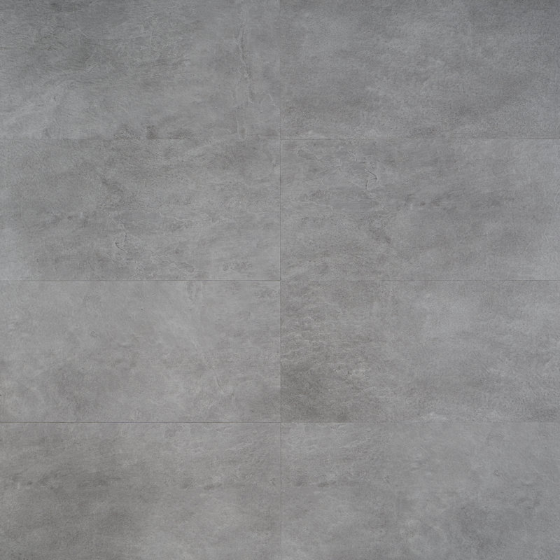 Lujo 12" x 24" x 5mm Rigid Click-Lock Stone Look Luxury Vinyl Tile Flooring (23.76 Sq. Ft. / Case), Dark Gray