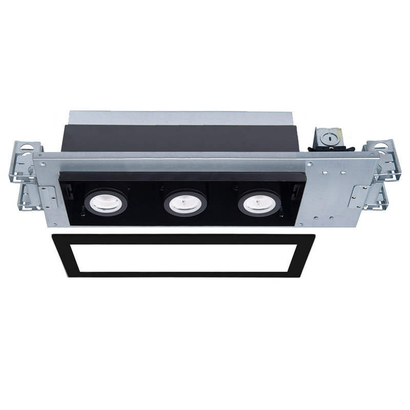 Silo X20 Engine and Invisible Trim LED Multi-Spotlight Recessed Lighting Kit, Black/Black, 2700K, 10W