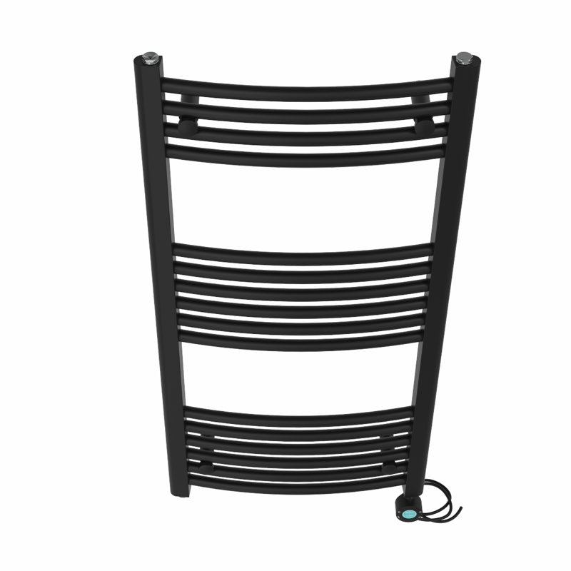 Curved Towel Rail Heated Towel Rails, 100" H x 50" W x 5.2" D, Black