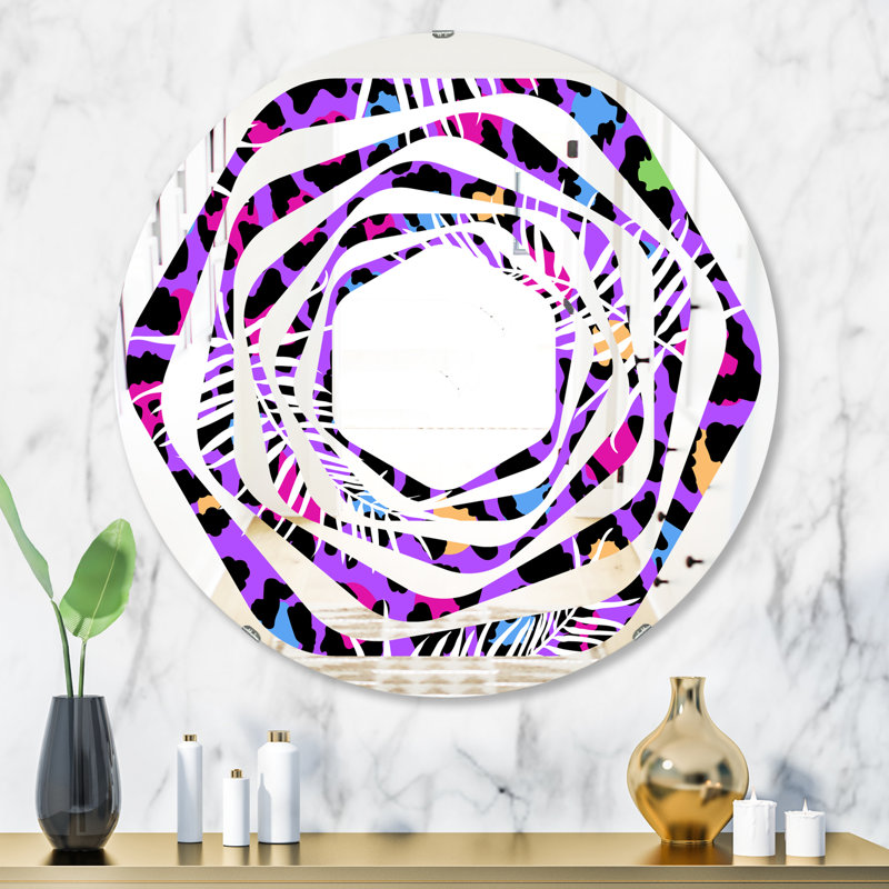 Miroir mural Whirl Leopard, 31,5 po x 31,5 po