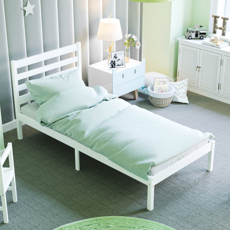 Solid Wood Bed, White