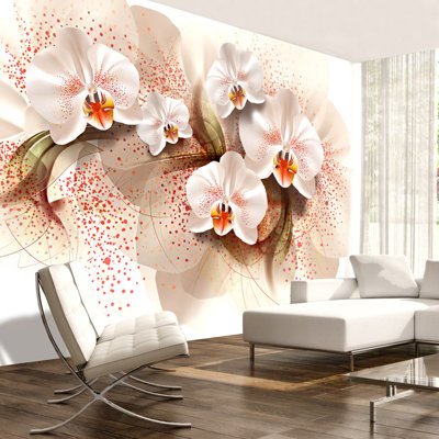 Pale Yellow Orchids Wall Mural