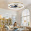Ventilateur de plafond extra-plat Depuley 50 cm avec éclairage, silencieux, application et télécommande, DEL 3 CCT à intensité variable, montage encastré pour chambre, couleur or-269355029-269355026
