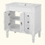 Meuble-lavabo moderne, structure en bois massif et panneau de fibres à densité moyenne, 2 portes et 3 tiroirs, conception, tablette ajustable en U, lavabo en céramique, ensemble d'armoires de rangement pour salle de bain, conception moderne et élégante-574302714