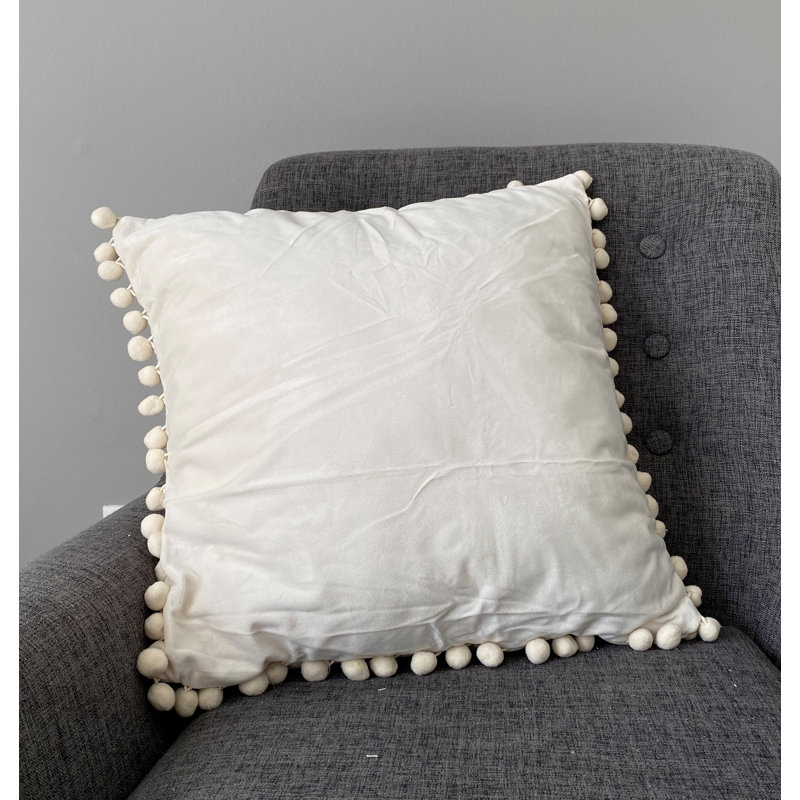 Velvet Throw Pillow, Beige