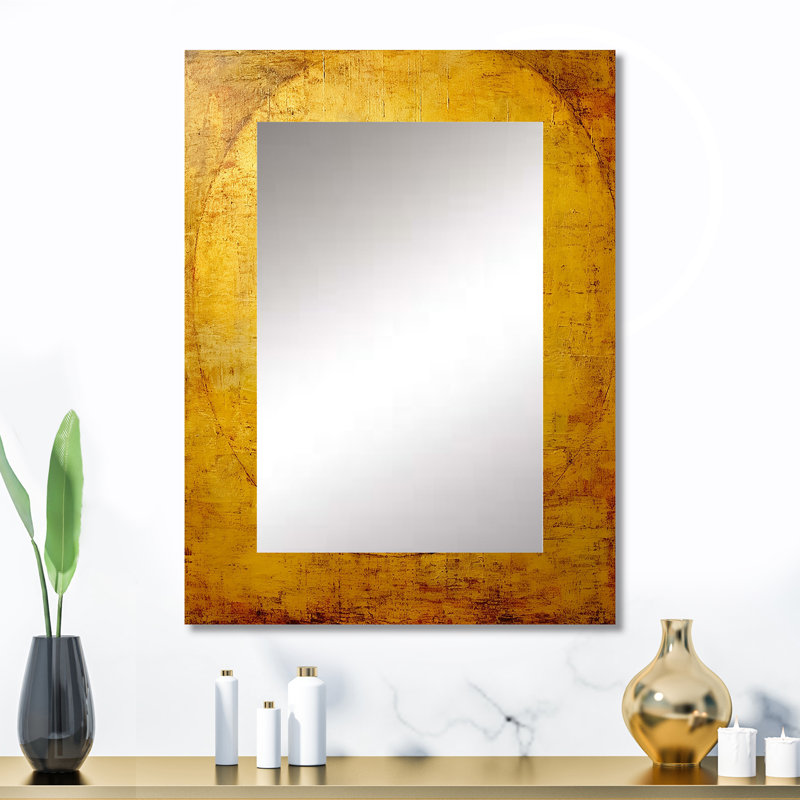Ancient Opulence Retro Gold Abstract - Abstract Painting Unique Wall Mirror, Modern Mirror, Printed Metal Art, 32" x 24"