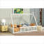 Lit pour chambre à coucher pour chambre à coucher avec lit escamotable en bois d'hévéa blanc pour garde-corps et lattes, style minimaliste-129596472