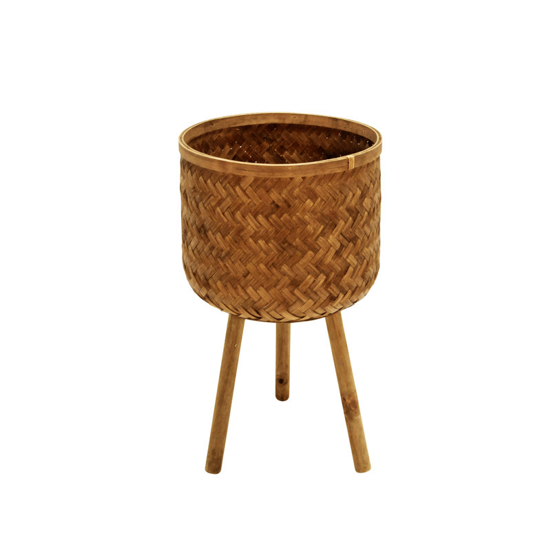 S/3 Bamboo Planters 11/13/15" Brown
