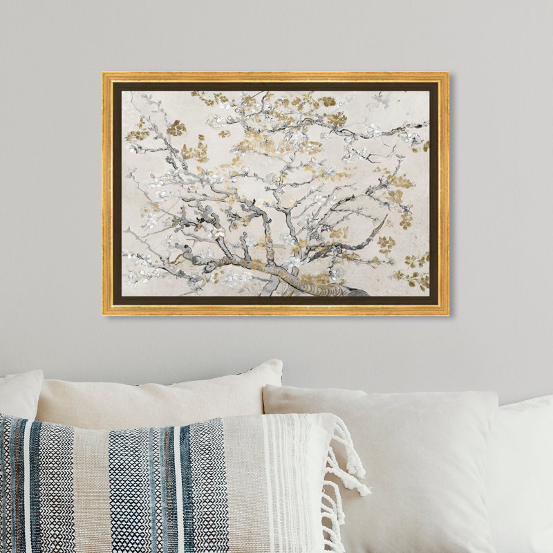 «Van Gogh Classic in Figurative Classic in Gold Blossoms Inspiration Light» par Vincent Van Gogh, reproduction d'art graphique sur toile